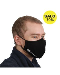 Munnbind 3-lags med nesebøyle - Sort - pakke á 10 stk