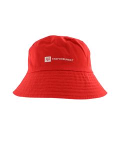 Bøttehatt sort/rød - vrengbar med logo