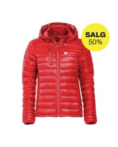 Damejakke i fuskedun - Rød